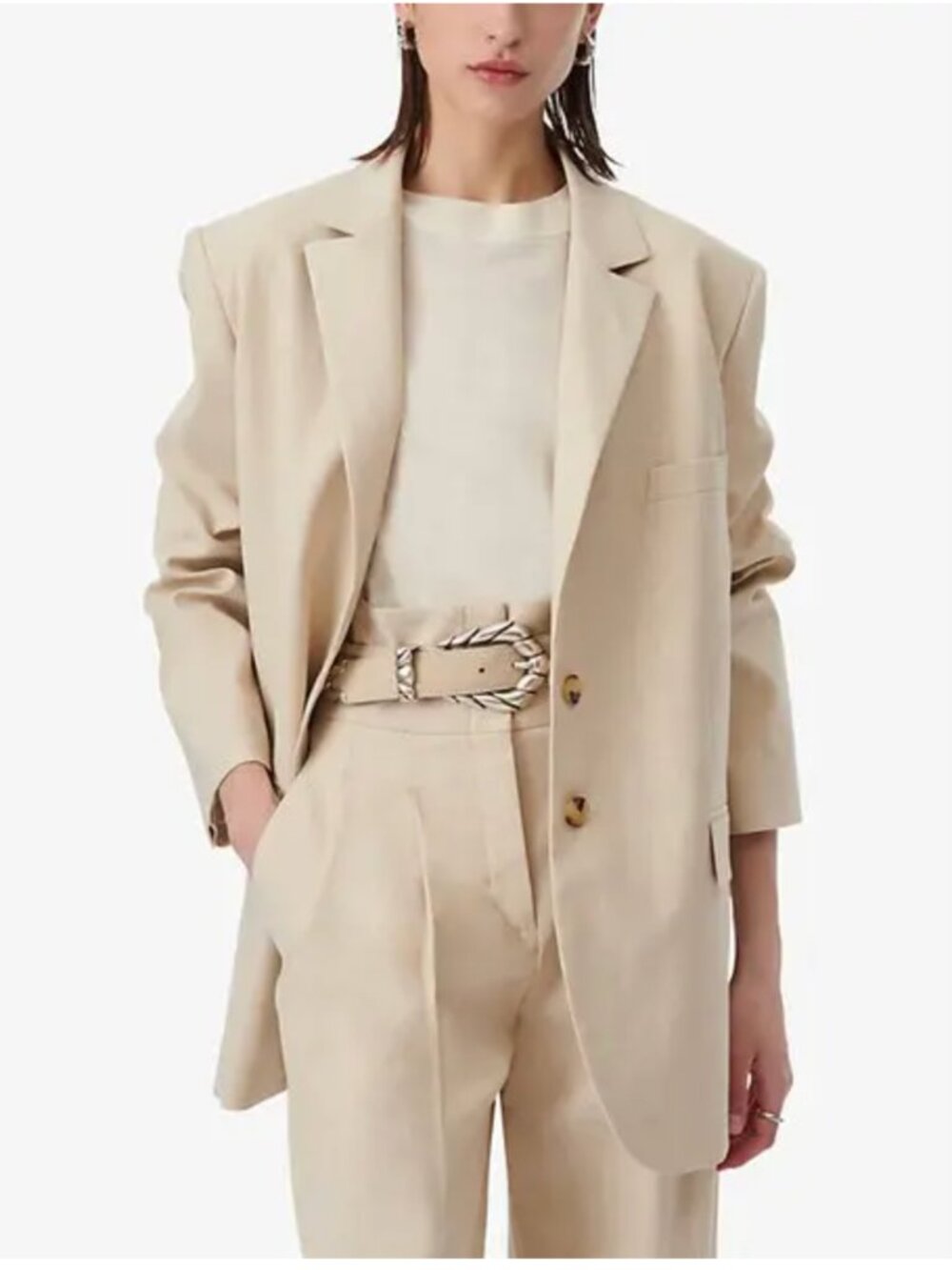 IRO Paris Rolapi Relaxed Fit Blazer Beige Sand FR32 XXS NWT Designer